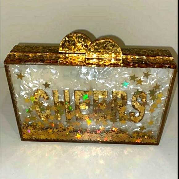 Bari Lynn Girl's Cheers Acrylic Box Clucth Bag - Picture 4 of 7